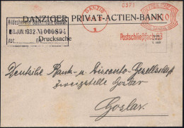 DANZIG/ 1/ Postschließfach 83 1932 (6.6.) AFS Francotyp Bogenrechteck "FREIE STADT DANZIG" 010 Pf. , Klar Gest. Zeitungs - Other & Unclassified