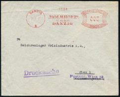 DANZIG/ 1/ "HOLMHOLTZ"/ GmbH/ DANZIG 1933 (21.9.) Seltener AFS Francotyp "Bogenrechteck": FREIE STADT DANZIG Auf Ausl.-D - Otros & Sin Clasificación