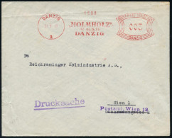 DANZIG/ 1/ "HOLMHOLTZ"/ GmbH/ DANZIG 1933 (21.9.) Seltener AFS Francotyp "Bogenrechteck": FREIE STADT DANZIG Auf Ausl.-D - Autres & Non Classés