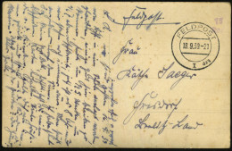 DANZIG 1939 (18.9.) Seltener 2K-Steg: FELDPOST/I/ D Z G (Mi.1 + 150.- EUR, 2009), S/w.-Feldpost-Ak.: GDYNIA HOTEL "Polsk - Other & Unclassified