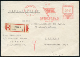 DANZIG/ 1/ BERGTRANS/ SHIPPING C.LTD./ DANZIG 1940 (4.1.) AFS Francotyp "Stadtwappen" 042 Pf. (Reederei-Flagge) + RZ: Da - Autres & Non Classés