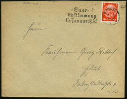 ERFURT/ *1a/ Saar-/ Abstimmung/ 13.Januar 1935 (12.1.) Seltener MWSt , Klar Gest. Ortsbf. (Bo.S 161 A = Spätdatum!, Nur  - Other & Unclassified