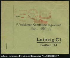 SAARBRÜCKEN/ *2*/ Auskunft/ Schützt/ Vor/ Verlust/ VEREIN/ CREDITREFORM 1933 (27.10.) Seltener AFS Komusina Bogenrechtec - Sonstige & Ohne Zuordnung