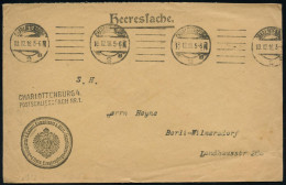 Berlin-Charlottenburg 2 1918 (13.12.) Bd.MaSt.: CHARLOTTENBURG/2/s Auf Heeres-Dienst-Bf.: Delegierter D. Kaiserl. Kommis - Other & Unclassified