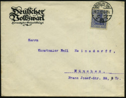 BERLIN SW/ *61k 1920 (6.2.) 1K-Brücke Auf Vordr.-Bf.: Deutscher Volkswart, ..Gerhard Krügel , Klar Gest. Fernbf. (Mi.87  - Autres & Non Classés