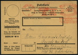 BERLIN W/ 9/ Landgemeindeverlag.. 1931 (25.9.) AFS Francotyp 80 Pf. Auf Paketkart: Landgemeindeverlag/Verlag Der Verband - Autres & Non Classés
