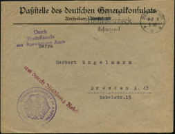 Berlin 7 1931 (12.9.) Dienst-Bf.: Deutsches Generalkonsulat Amsterdam + Viol. 3L: Fd/AR + 3L: Durch/Posthilfsstelle/ Des - Other & Unclassified