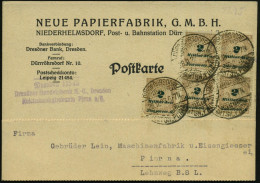 DÜRRRÖHRSDORF/ AMTSH.PIRNA 1923 (28.11.) 1K-Gitter Mehrfach Auf MeF 2 Mia. Gez. = 5 Stück, 4-fachzeit!, Endphase Der Hyp - Autres & Non Classés