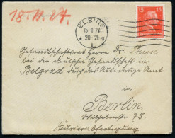 ELBING/ *1g 1927 (15.2.) MaWellenSt , EF 15 Pf. Kant = Inl.-Tarif Auf Ausl.-Diplomaten-Bf. An Deutsche Boschaft, Belgrad - Autres & Non Classés