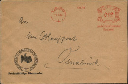 HANNOVER/ 1/ Landwirtschaftskammer 1932 (5.3.) AFS Francotyp , Dekorativer Dienst-Bf. (Dü.E-1BAh) - WEIMARER REPUBLIK 19 - Other & Unclassified