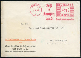 BERLIN W/ 9/ Reist/ In/ Deutsch-/ Land/ Reichsfremdenverkehrsverband 1936 (9.3.) Seltener AFS Francotyp + Olympia-Werbe- - Otros & Sin Clasificación