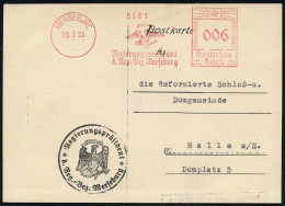 MERSEBURG/ Regierungspräsident/ D.Reg.-Bez.Merseburg 1935 (25.7.) AFS Francotyp 006 Pf. (preuß. Adler Mit Schwert "Gott  - Andere & Zonder Classificatie