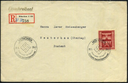 MÜNCHEN/ HDB/ Führer Befiehl-wir Folgen Dir!/ 10 JAHRE MACHTÜBERNAHME 1943 (30.1.) SSt Auf EF 54 Pf. + 96 Pf. "10 Jahre  - Autres & Non Classés