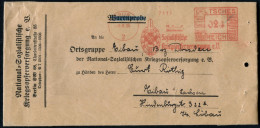 BERLIN C/ 2/ National-/ Sozialistische/ Kriegsopferversorgung E.V. 1935 (9.9.) AFS 024 Pf. = NSKOV-Emblem Mit Hakenkreuz - Sonstige & Ohne Zuordnung