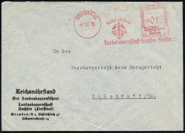 DRESDEN A1/ Reichsnährstand/ Blut U.Boden/ Landesbauernschaft Sachsen 1936 (27.5.) Seltener, Aptierter U. Ungenormter AF - Other & Unclassified