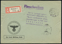HANNOVER  1/ SI 1940 (28.3.) 1K-Brücke + Selbstbucher-RZ: Hannover 1/i I, Dienst-R-Bf.: FdAR/ Reichspropaganda-amt/ Südh - Autres & Non Classés