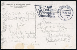 WÜRZBURG 2/ A/ Hilf/ Mit Im/ Deutschen/ Frauenwerk 1940 (7.11.) MWSt (= Altgerman. Hakenkreuz, Fruchtbarkeits- U. Lebens - Other & Unclassified