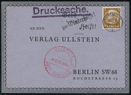 DORTMUND/ *1II/ Gebt/ Zur Winterhilfe!/ Helft! 1933 (28.12.) MWSt Klar Auf Ullstein-Firmenkt. Mit Rotem AS.: ULLSTEIN/ P - Other & Unclassified