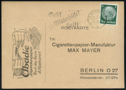 M.GLADBACH/ *1o/ Gebt/ Zur Winterhilfe!/ Helft! 1934 (29.3.) MWSt Auf Zigarettenpapier-Reklame-Kt. (Bo.S 144 A) - WINTER - Autres & Non Classés