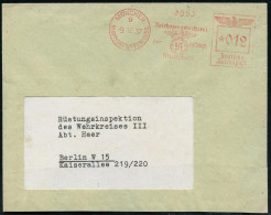 MÜNCHEN/ 9/ HDB/ Reichszeugmeisterei/ Der NSDAP.. 1937 (9.12.) AFS Francotyp (Hakenkreuz-Adler) Fern-Bf. (rs. Teil Der K - Other & Unclassified