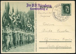 NÜRNBERG/ O/ Reichsparteitag Der NSDAP 1937 (7.9.) SSt Mit UB "o" = NS-Adler + Seltener Viol. 2L: Zw PA Nürnberg/ Harnis - Otros & Sin Clasificación