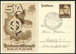 BERLIN-REICHSSPORTFELD/ C/ Reichswettkämpfe Der SA 1938 (16.7.) SSt = Hauspostamt Olympia-Stadion Mit UB "c" = SA-Sporta - Other & Unclassified