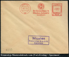 MÜNCHEN/ 43/ SS/ Der Reichsführer SS/ München,Postamt 43/ Schließfach 61 1935 (20.3.) AFS-Musterabdruck Francotyp "Haken - Andere & Zonder Classificatie