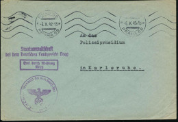 BÖHMEN & MÄHREN 1942 (6.10.) BdMaSt.: PRAG 66/PRAHA 66 + Viol. 2L: Staatsanwaltschaft/bei Dem Deutschen Land-gericht Pra - Other & Unclassified