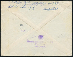 MUTSCHAU/ A/ über/ ZEITZ 2 1943 (14.5.) 2K-Steg = PSt.I Auf EF 25 Pf. Hitler + Roter OKW-Zensur-1K: A E = Ffm (Rie.E-31  - Autres & Non Classés