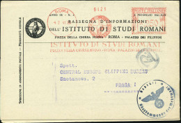 ITALIEN 1941 (4.2.) AFS Francotyp: ROMA/INSTIVTO DI STVDI ROMANI, 250 C. (Adler Vor Kreuz) Motivgl. Zeitschrift , Div. A - Altri & Non Classificati