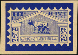 ITALIEN /  REP. VON SALÒ 1944 Amtl. P 30 C. Braun + Amtl. Zudruck: XXX. ANNIV. "ASOOC. FILATELICA INTALIANA" 1914 - Sonstige & Ohne Zuordnung