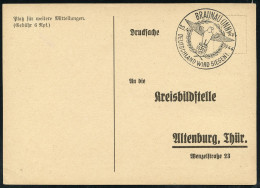 BRAUNAU (INN)/ DEUTSCHLAND WIRD SIEGEN! 1944 (20.4.) SSt 20.4. = Hitlers Geburtstag (NS-Adler U. Lorbeer) Glasklar Gest. - Autres & Non Classés