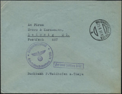 WAIDHOFEN A.d.THAYA/ A 1939 (23.2.) Aptierter, österr. 1K-Brücke + Viol. 1K-HdN: Reichsarbeitsdienst/Arbeitsdienstabt. 4 - Autres & Non Classés