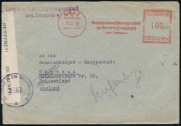 ÖSTERREICH 1948 (10.2.) Aptierter, Ehem. "Ostmark"-AFS Francotyp: GRAZ 1/Bergarbeiterversicherungsanstalt.. = Aus Dem Or - Autres & Non Classés