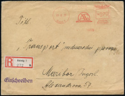 AUSSIG 1/ A F 1941 (6.11.) Aptierter, Tschechischer AFS Francotyp 070 Pf. = CSR-Ortsname Entfernt, Aber Alte, Kleine CSR - Other & Unclassified