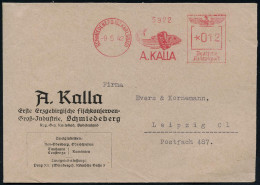 SCHMIEDEBERG (NZ KARLSBAD)/ A.KALLA 1942 (9.5.) Aptierter AFS Francotyp "Reichsadler" Mit Alten, Kleinen CSR-Ziffern *01 - Other & Unclassified