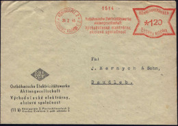 BÖHMEN & MÄHREN 1945 (26.2.) AFS Francotyp: KÖNIGGRÄTZ 2/HRADEC KRALOVE 1/Ostböhm.Elektrizitätswerke/AG.. (zweisprachig) - Other & Unclassified