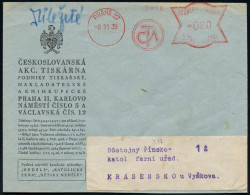 BÖHMEN & MÄHREN 1939 (8.11.) AFS Francotyp: PRAHA 27/C T A = C(ESKOSLOVANSKA) T(ISKARNA) A(KC.), Nur CSR-Ortsname! , Dek - Other & Unclassified