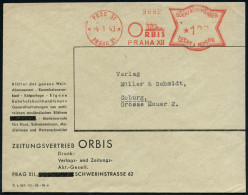 BÖHMEN & MÄHREN 1943 (4.1.) AFS Francotyp: PRAG 31/ PRAHA 31/ ORBIS.. (Bücherregal) Firmen-Bf.: ZEITUNGSVERTRIEB ORBIS.. - Autres & Non Classés