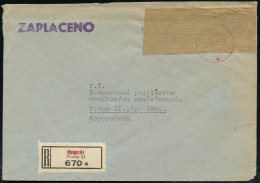 TSCHECHOSLOWAKEI 1945 (22.5.) Roter 2K-Steg: PRAHA 31/*** Auf überklebtem Böhmen & Mähren-Inschrift + Aptierter B & M-R- - Sonstige & Ohne Zuordnung