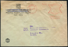 TSCHECHOSLOWAKEI 1945 (22.5.) AFS Francotyp: PRAHA 1/ZENSKA BANKA.. Mit Neuem CSR-Wertrahmen , Alter Firmen-Bf.: SÜARGIR - Other & Unclassified