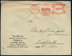 TSCHECHOSLOWAKEI 1945 (15.5.) AFS Francotyp: PRAHA 1/SLAVIA.. BANKA Mit Neuem CSR-Wertrahmen,  S E H R  Früh! , Seltener - Other & Unclassified