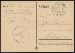 ZEITHAIN LAGER/ B/ über/ RIESA 1942 (16.3.) 2K-Steg PSt.I = Hauspostamt Truppenübungsplatz (Mi.73 B) + Hs. Abs.: "1 Mars - 1939-45