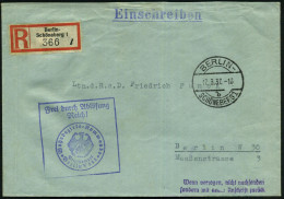 BERLIN-/ B/ SCHÖNEBERG 1 1937 (17.3.) 1K-Brücke + RZ: Berlin-/Schöneberg 1/l + Blauer Ra.: FdAR!/Wehrbezirks-Komman-do/  - Other & Unclassified