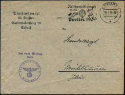 ERFURT 1/ A/ Reichswettkämpfe/ S A/ Berlin.. 1939 (13.7.) Seltener MWSt (= SA-Sportabzeichen) + Viol. HdN: FdAR/ Sanität - Autres & Non Classés