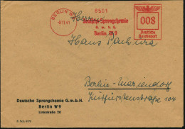 BERLIN W9/ Deutsche Sprengchemie/ GmbH 1941 (8.11.) AFS Francotyp Auf Firmen-Bf. (oben Kl. Rißchen) Klar Gest.!, Vergl.  - Other & Unclassified