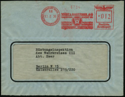FRANKFURT (MAIN)/ 12/ SDDH/ VOIGT & HAEFFNER AG/ ELEKTROTECHN.SPEZIALFABRIK.. 1939 (13.2.) AFS Francotyp (Monogr.-Logo)  - Autres & Non Classés