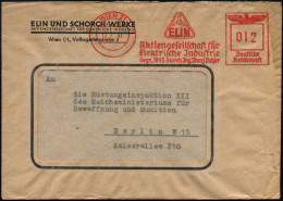 WIEN 21/ ELIN/ Aktiengese.für/ Elektrische Jndustrie/ Gegr.1895 Durch Jng.Franz Pichler 1943 (13.7.) AFS Francotyp (Mono - Sonstige & Ohne Zuordnung