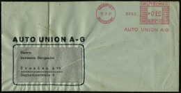 ZSCHOPAU 2/ DKW POSTAMT/ AUTO UNION A-G 1934 (13.3.) Seltener AFS Francotyp = Hauspostamt! , Firmen-Bf. (links Gefaltet) - Autres & Non Classés