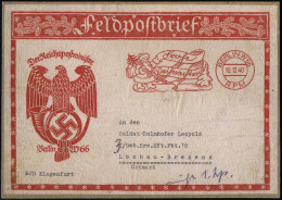 BERLIN SW66/ RPM/ Frohe/ Weihnachten! 1940 (10.12.) Roter Buchdruck-SSt = Weihnachtsmann , Teils In Sütterlin (Adler, Po - WW2 (II Guerra Mundial)